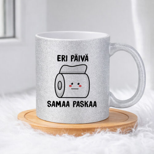 Eri päivä, samaa paskaa (0058) | Glittermuki 330ml - Image 4