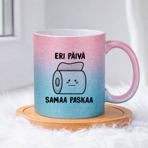 Eri päivä, samaa paskaa (0058) | Glittermuki 330ml - Image 5