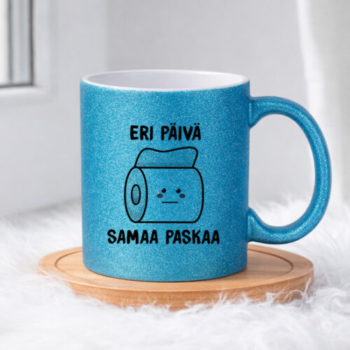 Eri päivä, samaa paskaa (0058) | Glittermuki 330ml - Image 3