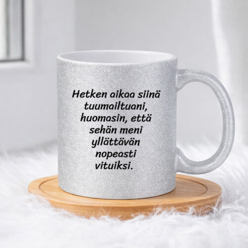 Hetken aikaa siinä tuumailtuani (0083) | Glittermuki 330ml - Image 3