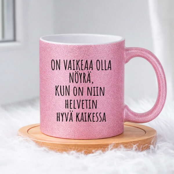 Hyvä kaikessa (0171) Pinkki Glitter muki