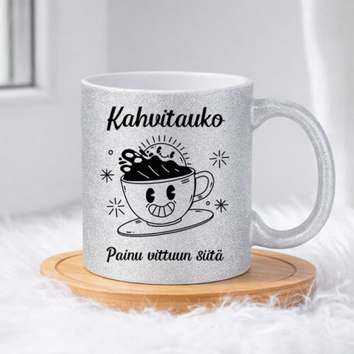 Kahvitauko - Painu vittuun siitä (0099)  | Glittermuki 330ml - Image 3