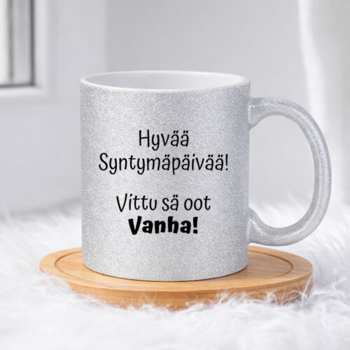Hyvää syntymäpäivää (0141) | Glittermuki 330ml - Image 3