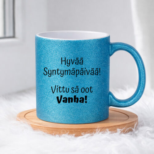 Hyvää syntymäpäivää (0141) | Glittermuki 330ml - Image 4