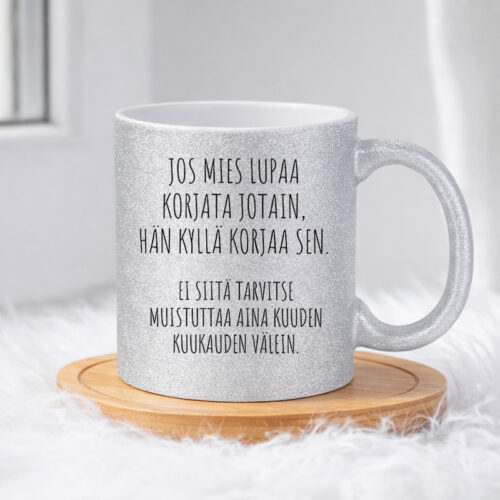 Jos mies lupaa (0086) | Glittermuki 330ml - Image 5