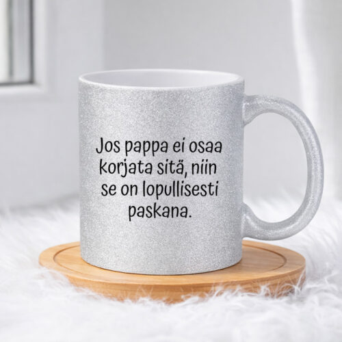 Jos pappa ei osaa korjata (0521 | Glittermuki 330ml - Image 3