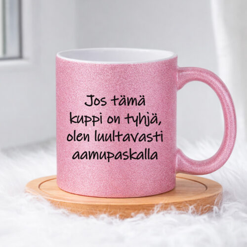 Jos tämä kuppi on tyhjä (0189) | Glittermuki 330ml