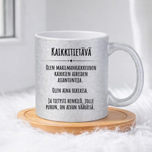 Kaikkitietävä (0355) | Glittermuki 330ml - Image 3