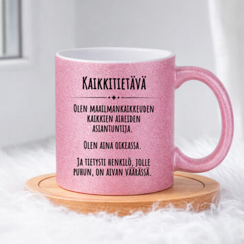 Kaikkitietävä (0355) | Glittermuki 330ml