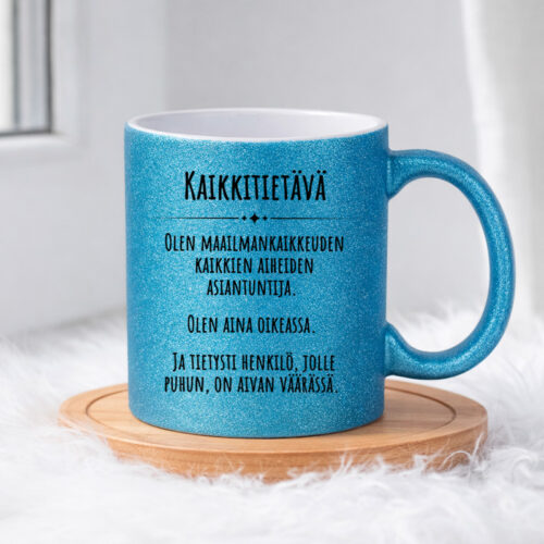 Kaikkitietävä (0355) | Glittermuki 330ml - Image 4