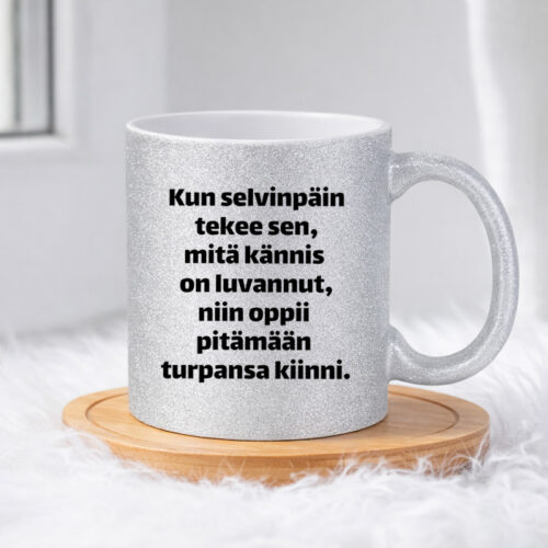 Kun selvinpäin tekee (0062) | Glittermuki 330ml - Image 3