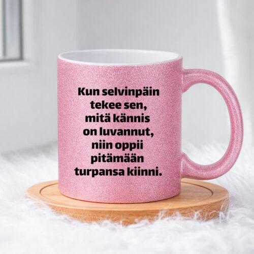 Kun selvinpäin tekee (0062) | Glittermuki 330ml
