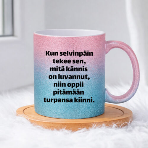Kun selvinpäin tekee (0062) | Glittermuki 330ml - Image 5