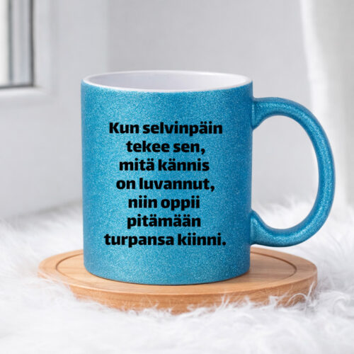 Kun selvinpäin tekee (0062) | Glittermuki 330ml - Image 4