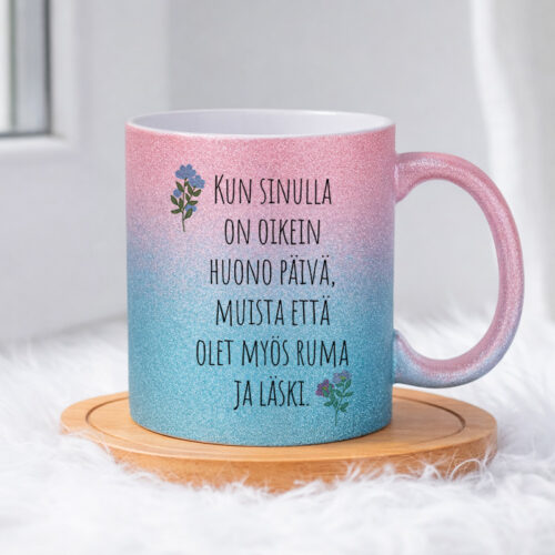 Kun sinulla on huono päivä (0153) | Glittermuki 330ml - Image 5