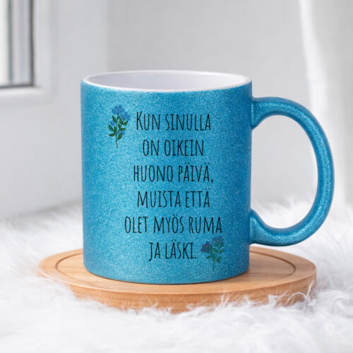 Kun sinulla on huono päivä (0153) | Glittermuki 330ml - Image 4