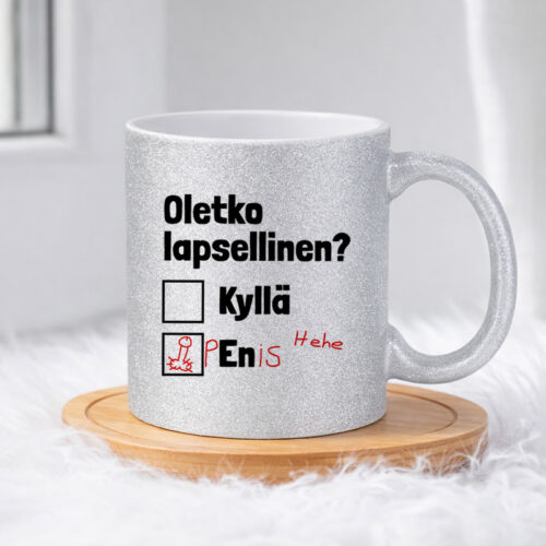 Oletko lapsellinen (0105) | Glittermuki 330ml - Image 3