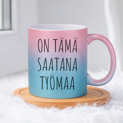 On tämä saatana työmaa (0018) | Glittermuki 330ml - Image 5