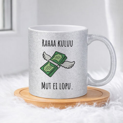 Rahaa kuluu, mut ei lopu (0250) | Glittermuki 330ml - Image 3