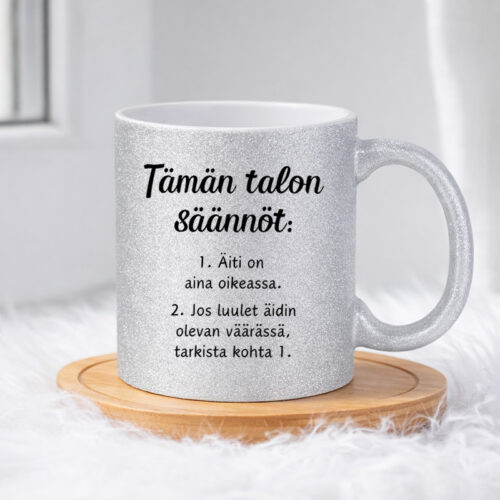 Tämän talon säännöt (0324) | Glittermuki 330ml - Image 5