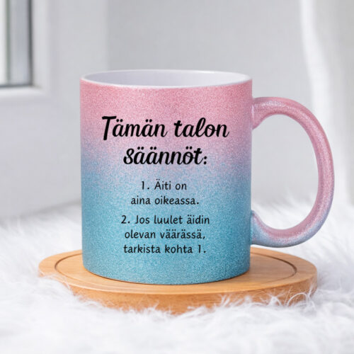Tämän talon säännöt (0324) | Glittermuki 330ml - Image 3