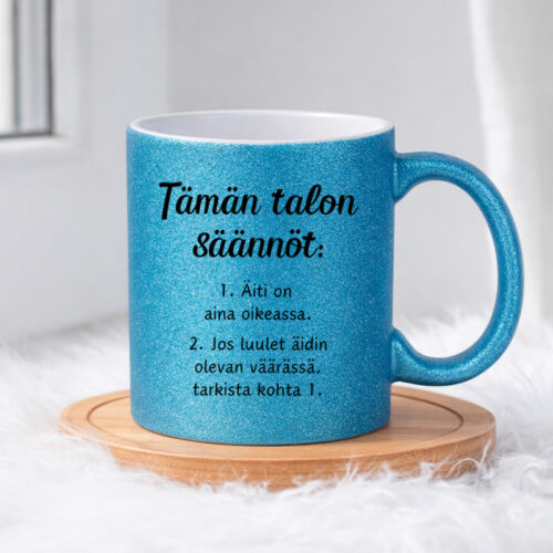 Tämän talon säännöt (0324) | Glittermuki 330ml - Image 4