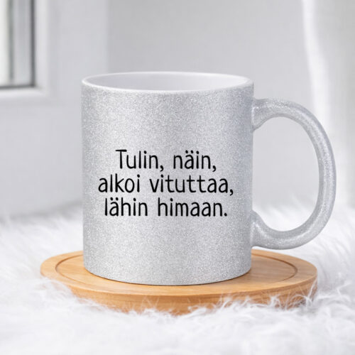 Tulin, näin, alkoi vituttaa (0227) | Glittermuki 330ml - Image 3