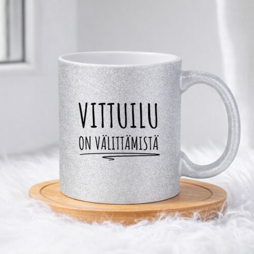 Vittuilu on välittämistä (0448) | Glittermuki 330ml - Image 3