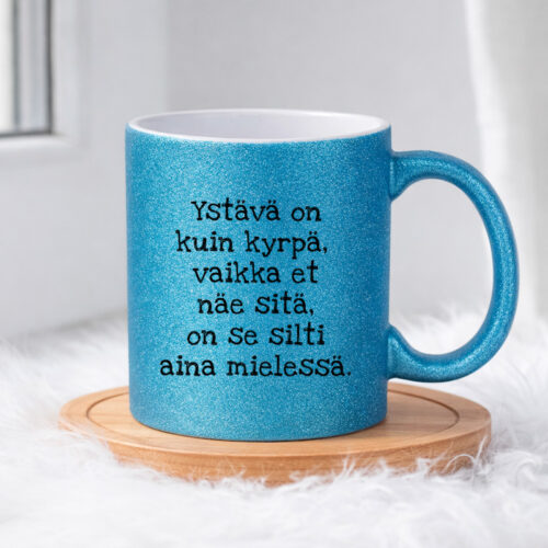 Ystävä on kuin kyrpä (0186) | Glittermuki 330ml - Image 4