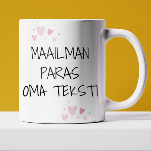 Maailman paras - Pinkit sydämet (0586) | Kahvikuppi 330ml